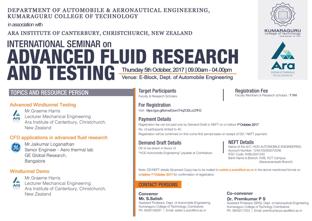 International Seminar on Advanced Fluid Research and Testing